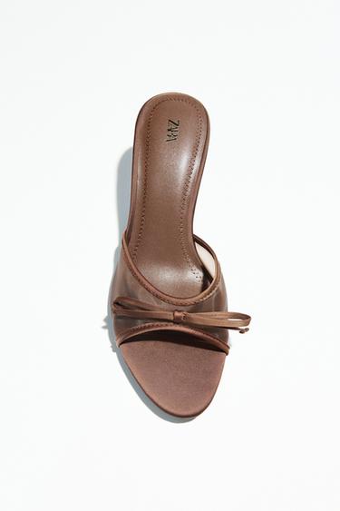 MESH SANDALS WITH BOW - Brown by Zara
