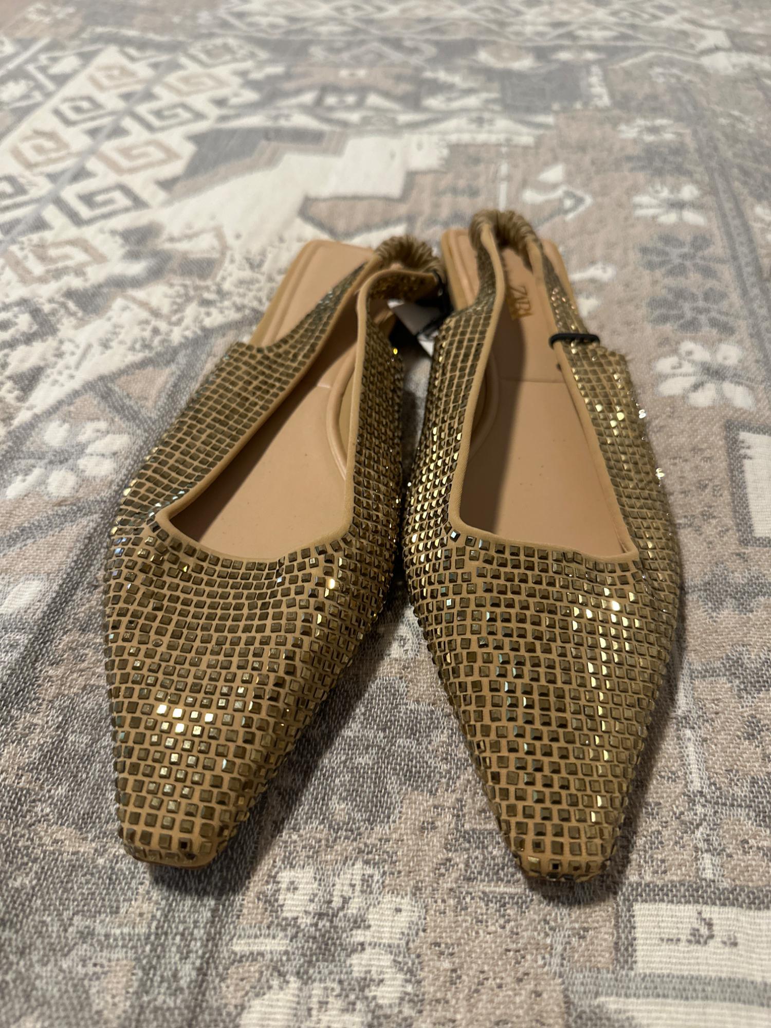 SPARKLY SLINGBACK FLATS SECONDHAND | Zara Preowned