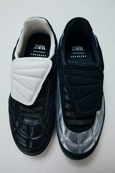 METALLIC RUNNING TRAINERS - Silver by Zara