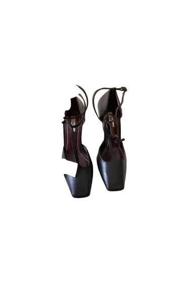 ZARA LEATHER HEELS, NEW, SIZE 39.