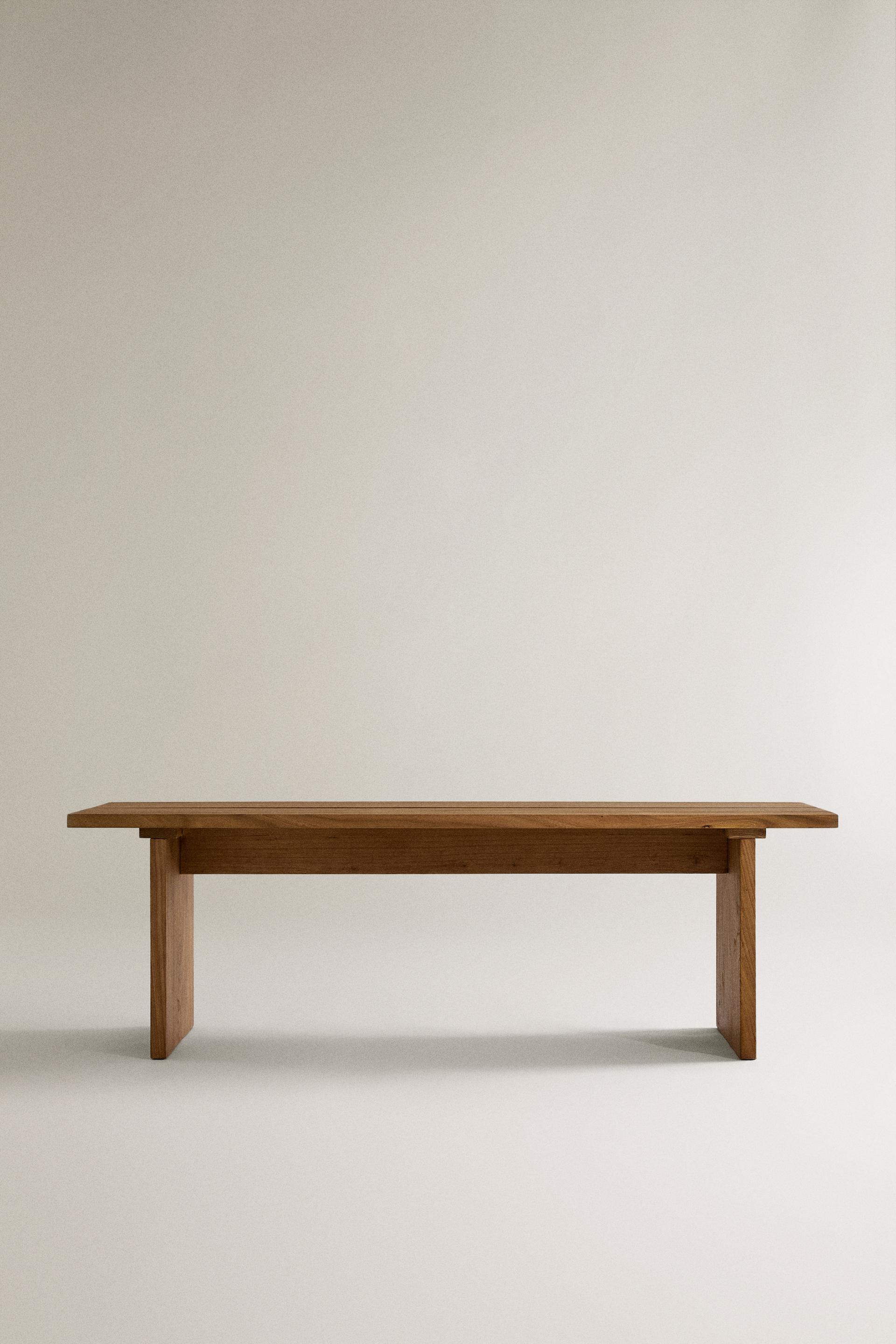 Elm Wood Bench with Shelves - Stylish Seating