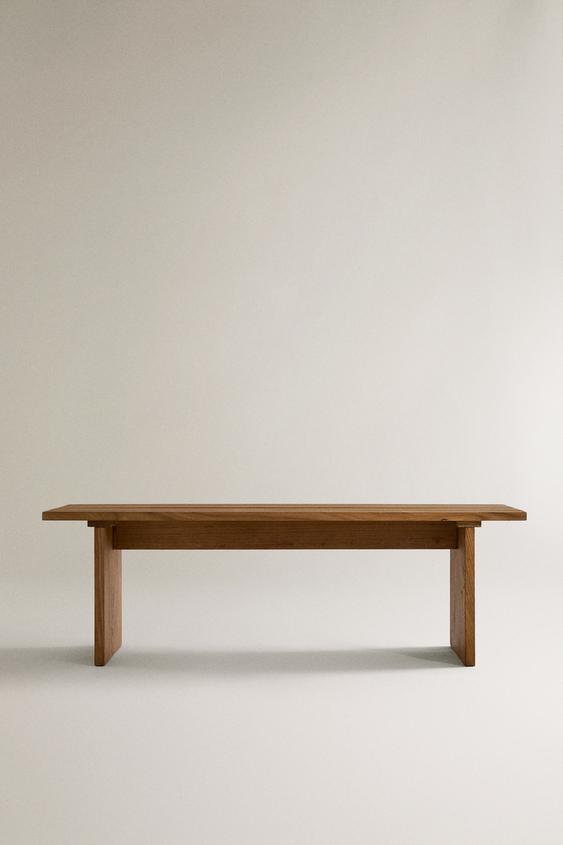 ELM WOOD BENCH WITH SHELVES - Light beige | ZARA United Kingdom
