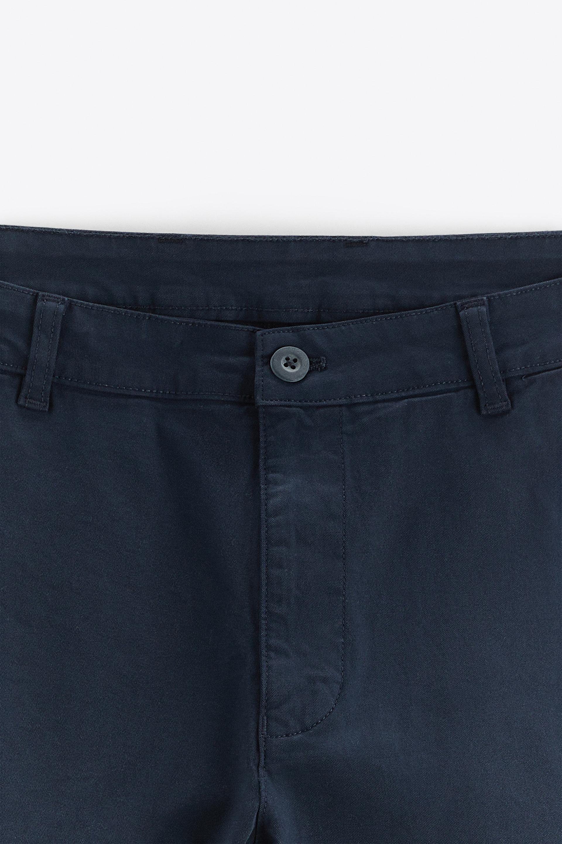 CALÇA CHINO DE ALGODÃO - Azul-marinho