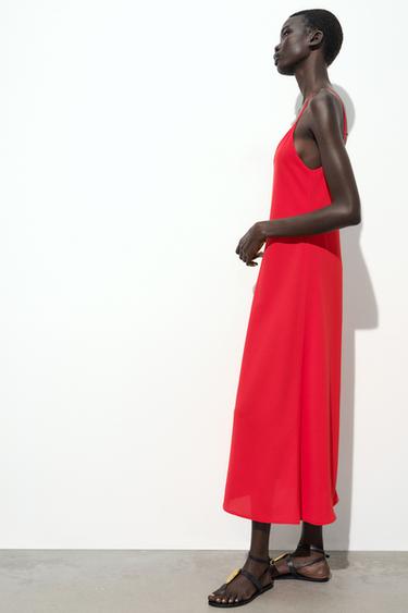 ROBE LONGUE FLUIDE - Rouge de Zara - Image 3