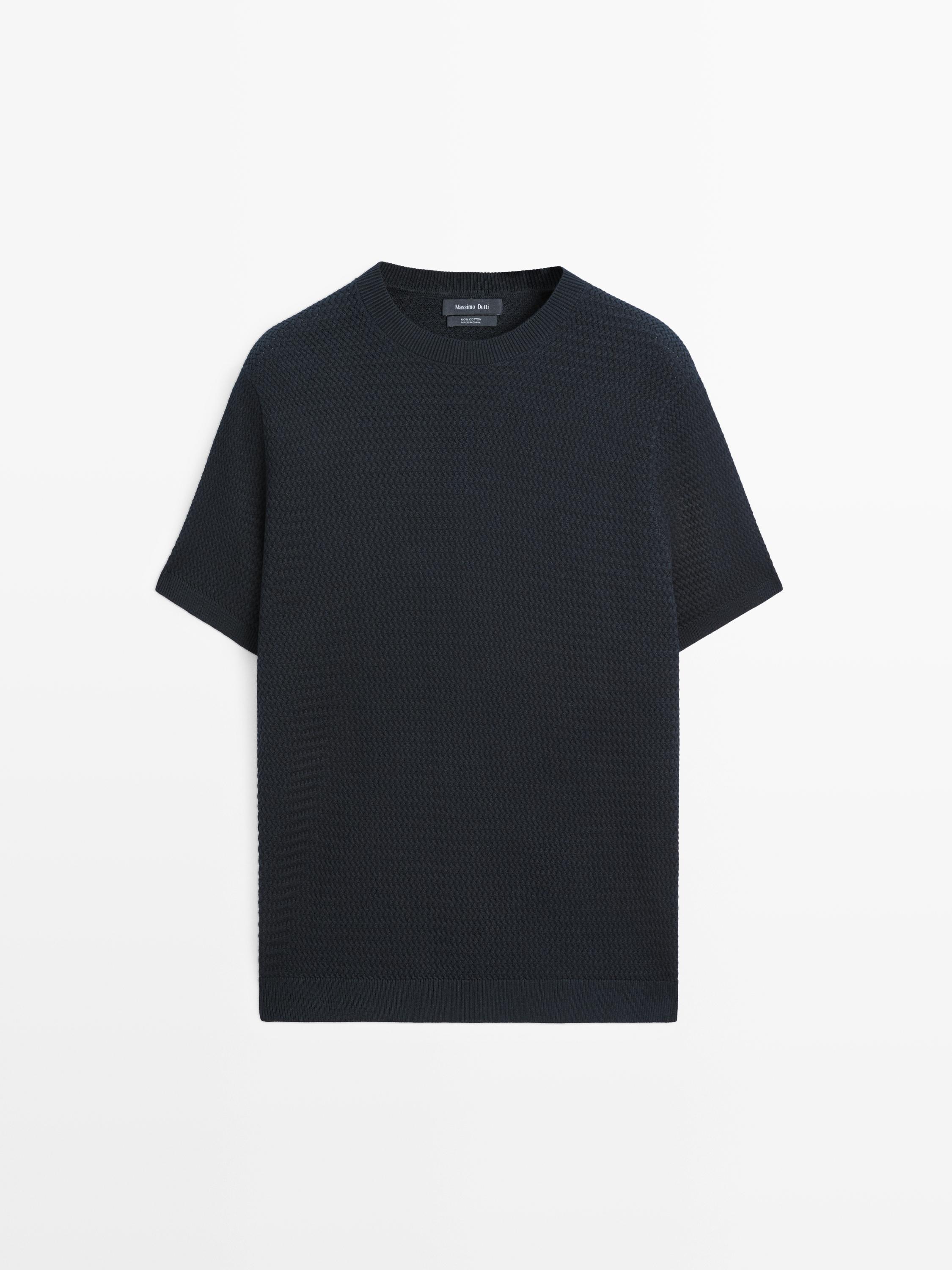 T-shirt en maille texturée à manches courtes