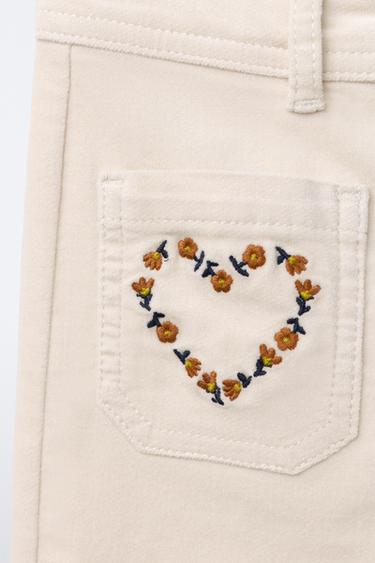 STRAIGHT VELVET TROUSERS - Ecru by Zara - Image 2