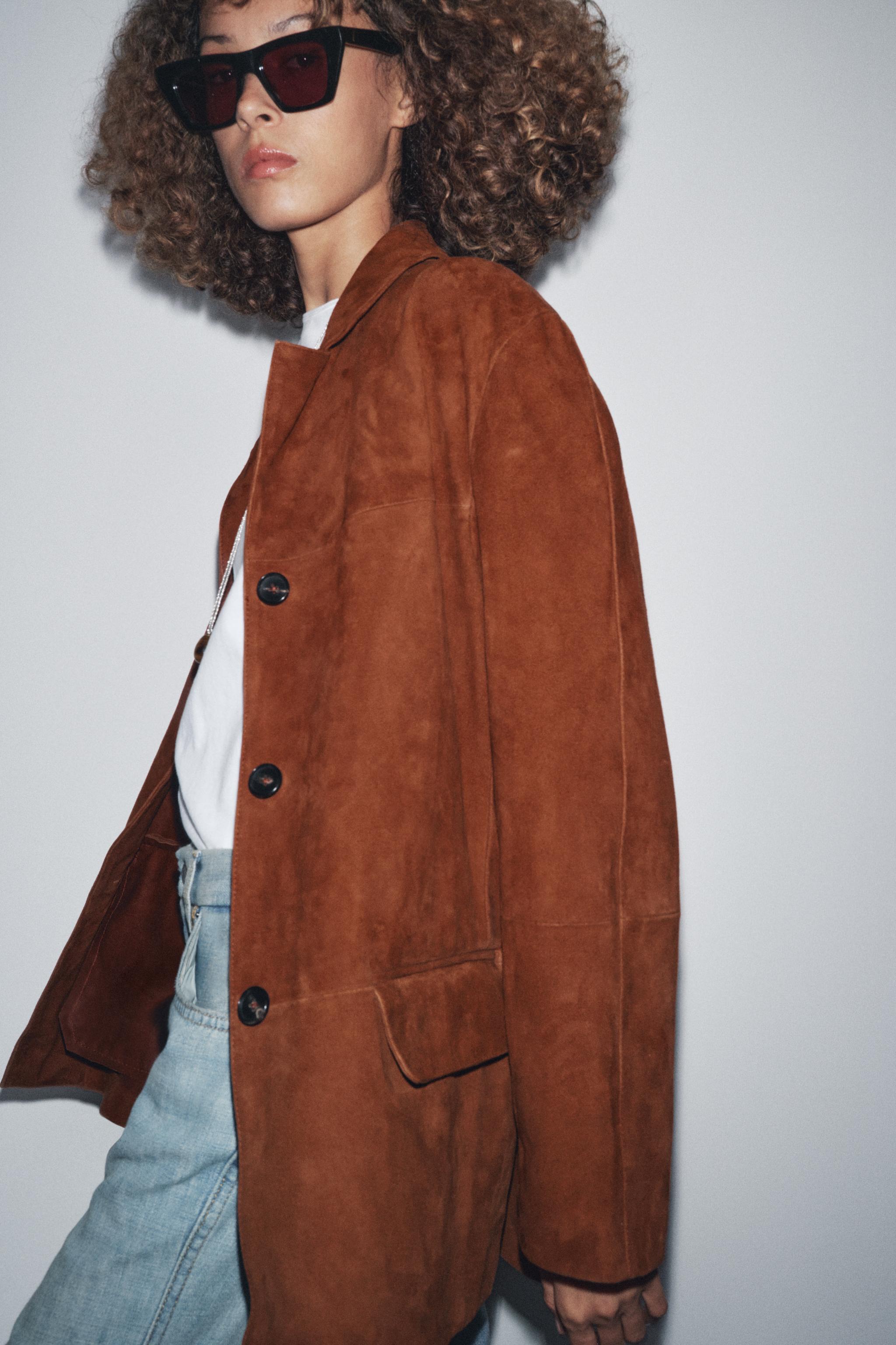 BLAZER OVERSIZE CUIR DAIM ZW COLLECTION LIMITED EDITION