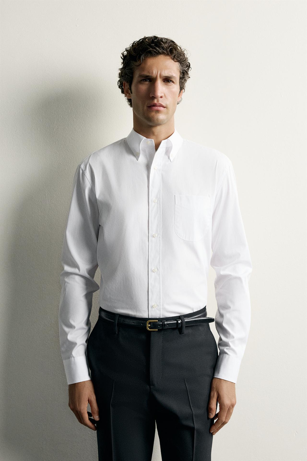 COTTON REGULAR FIT SHIRT — White