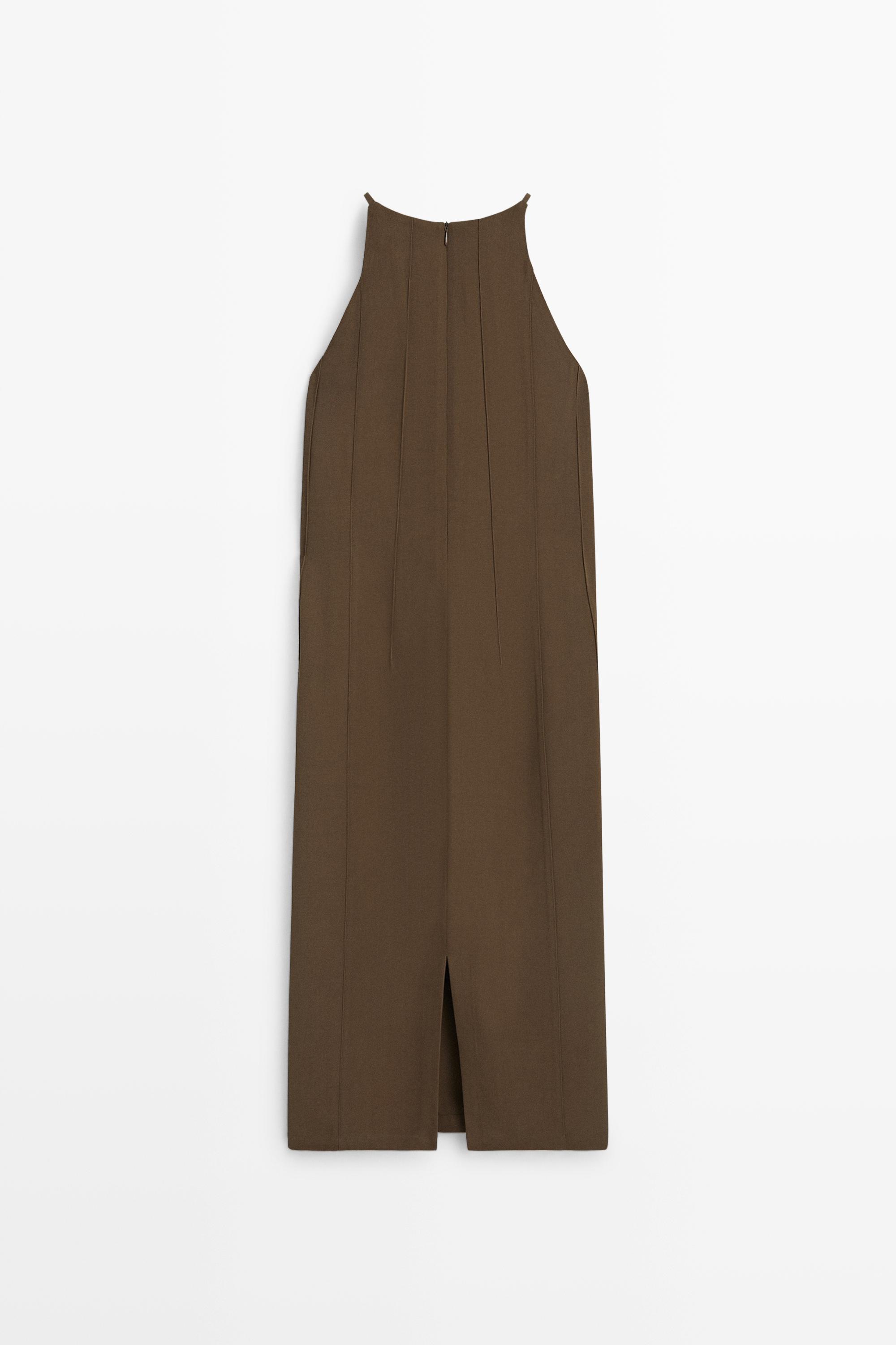 Robe midi encolure américaine