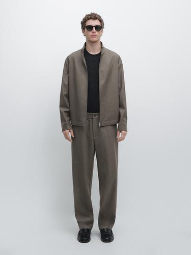 Zara Cool wool blend trousers - Mid-ecru - Image 0