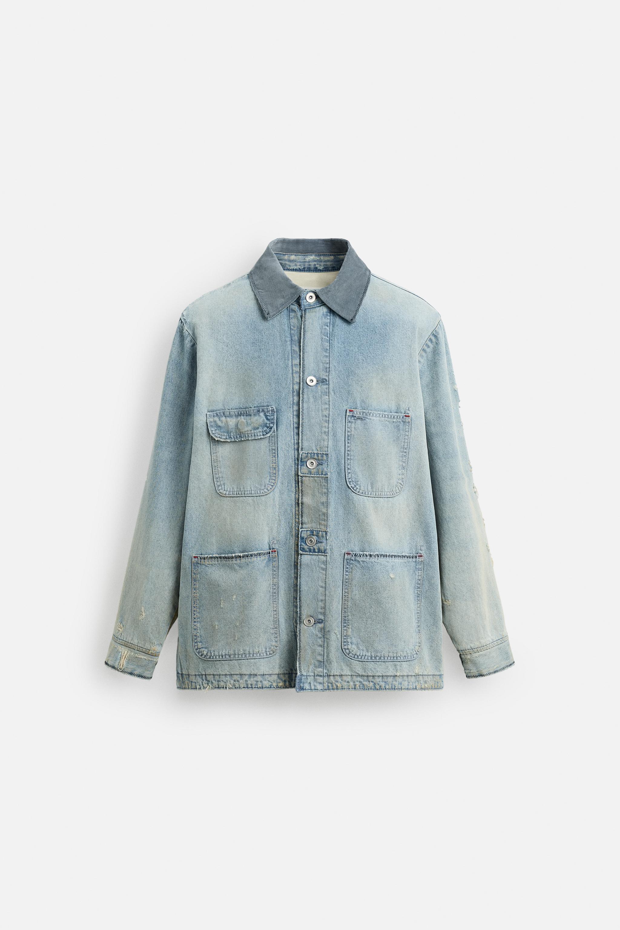 安心★関税込み★ZARA★WASHED DENIM OVERSHIRT VINTAGE WASHED DENIM OVERSHIRT - Light blue | ZARA United States
