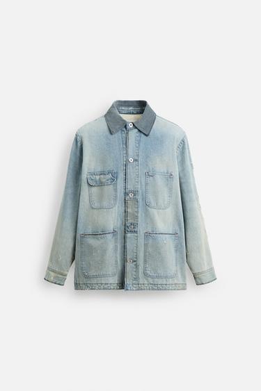 VINTAGE WASHED DENIM OVERSHIRT - Light blue by Zara