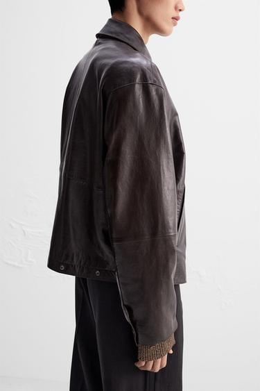 LIMITED EDITION LEATHER JACKET - Burgundy by Zara - Image 6