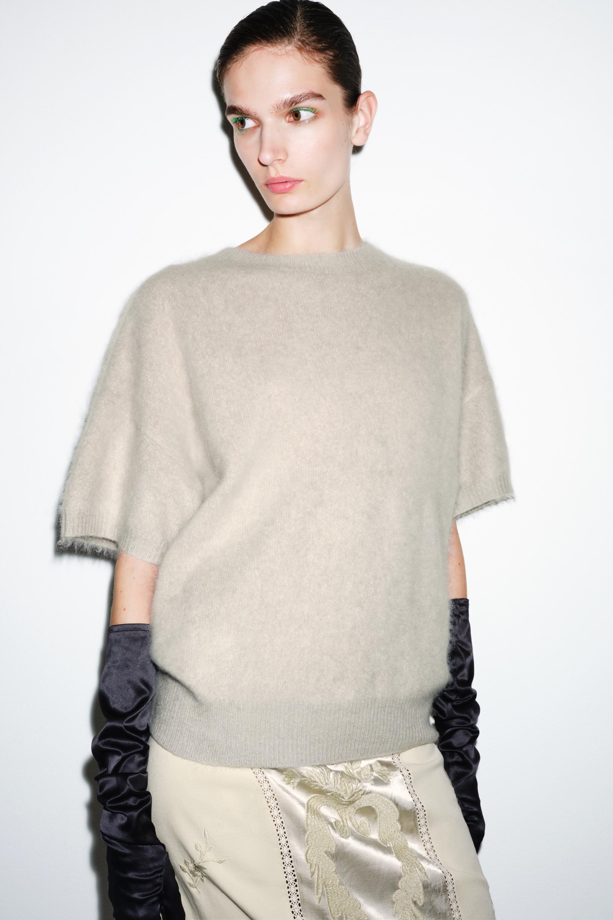 BRUSHED EFFECT OVERSIZED 100% WOOL SWEATER