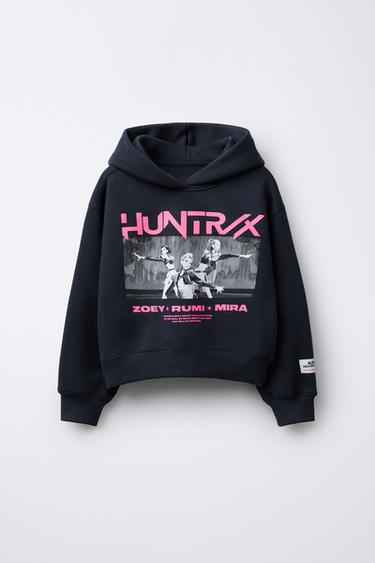 SUDADERA CAPUCHA ESTAMPADA KPOP DEMON HUNTERS™ NETFLIX © - Gris antracita de Zara - Imagen 0