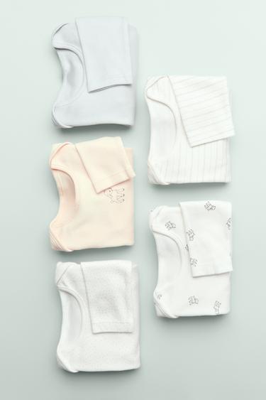 LOT DE CINQ BODYS CORDERITOS - Écru de Zara