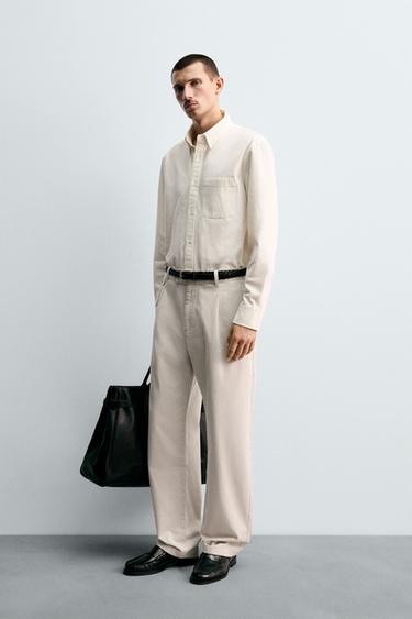 Zara RELAXED FIT DENIM SHIRT - White - Image 0