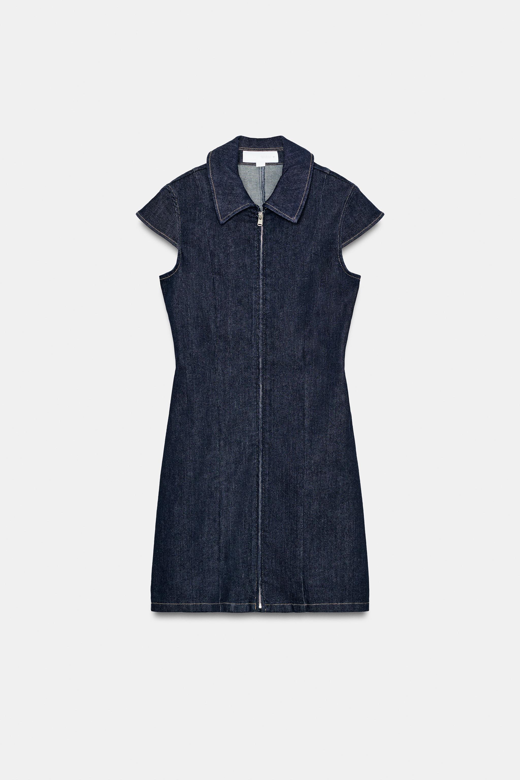ROCHIE SCURTĂ DIN DENIM TRF - Indigo închis | ZARA România