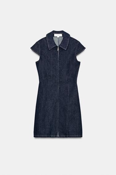 TRF SHORT DENIM DRESS - Dark indigo by Zara