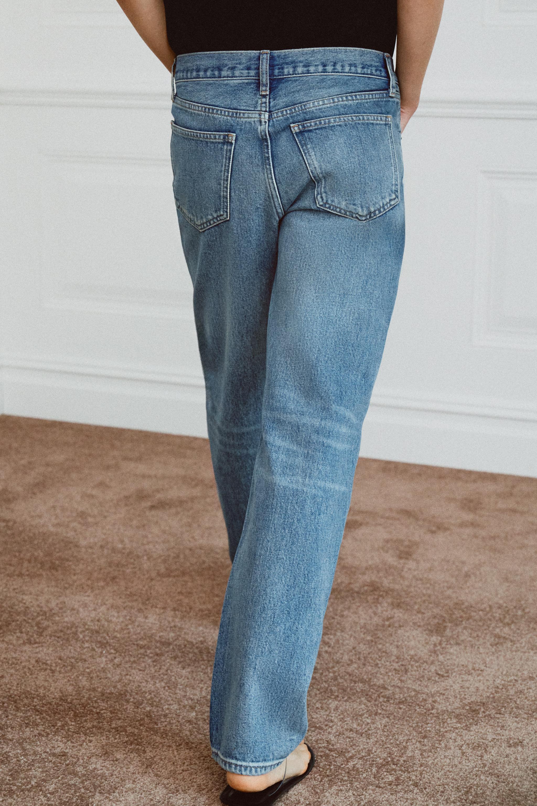 ZW COLLECTION MID-RISE RIPPED STRAIGHT LEG JEANS