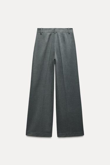 PANTALON LARGE À PINCES - Gris moyen de Zara - Image 5