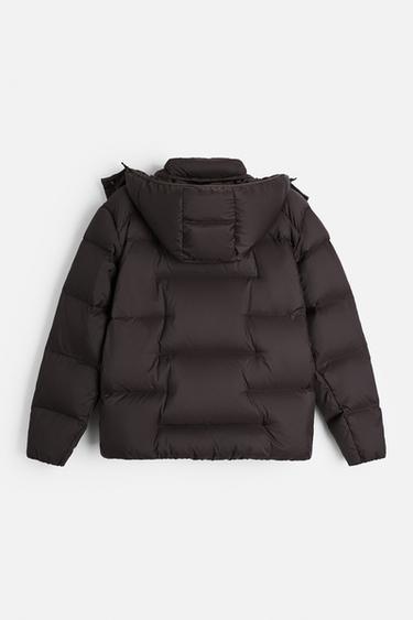 DOUDOUNE 100 % PLUMES À CAPUCHE DÉPERLANTE - Chocolat de Zara - Image 8