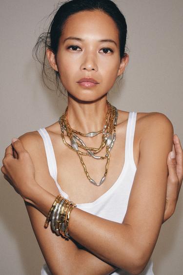 VÒNG CỔ PHỐI NHIỀU MẢNH KIM LOẠI - Màu vàng/bạc từ Zara - Hình ảnh 0