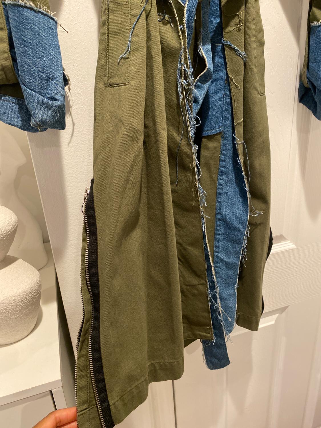 KHAKI GREEN LONG JACKET - Image 2
