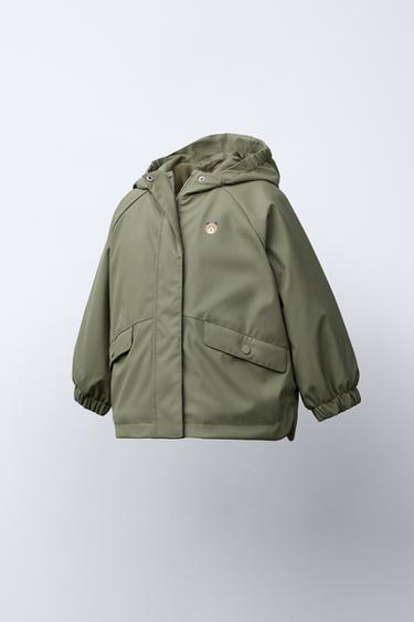 RUBBERISED WATER-RESISTANT RAINCOAT WITH FLEECE LINING - Khaki by Zara - Image 1