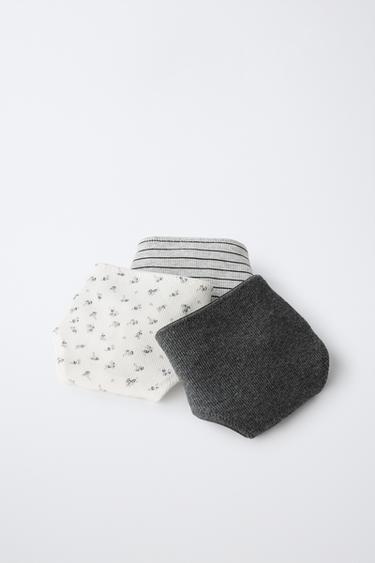 8-14 YEARS / 3-PACK OF STRIPED AND FLORAL BRIEFS - White / Grey by Zara