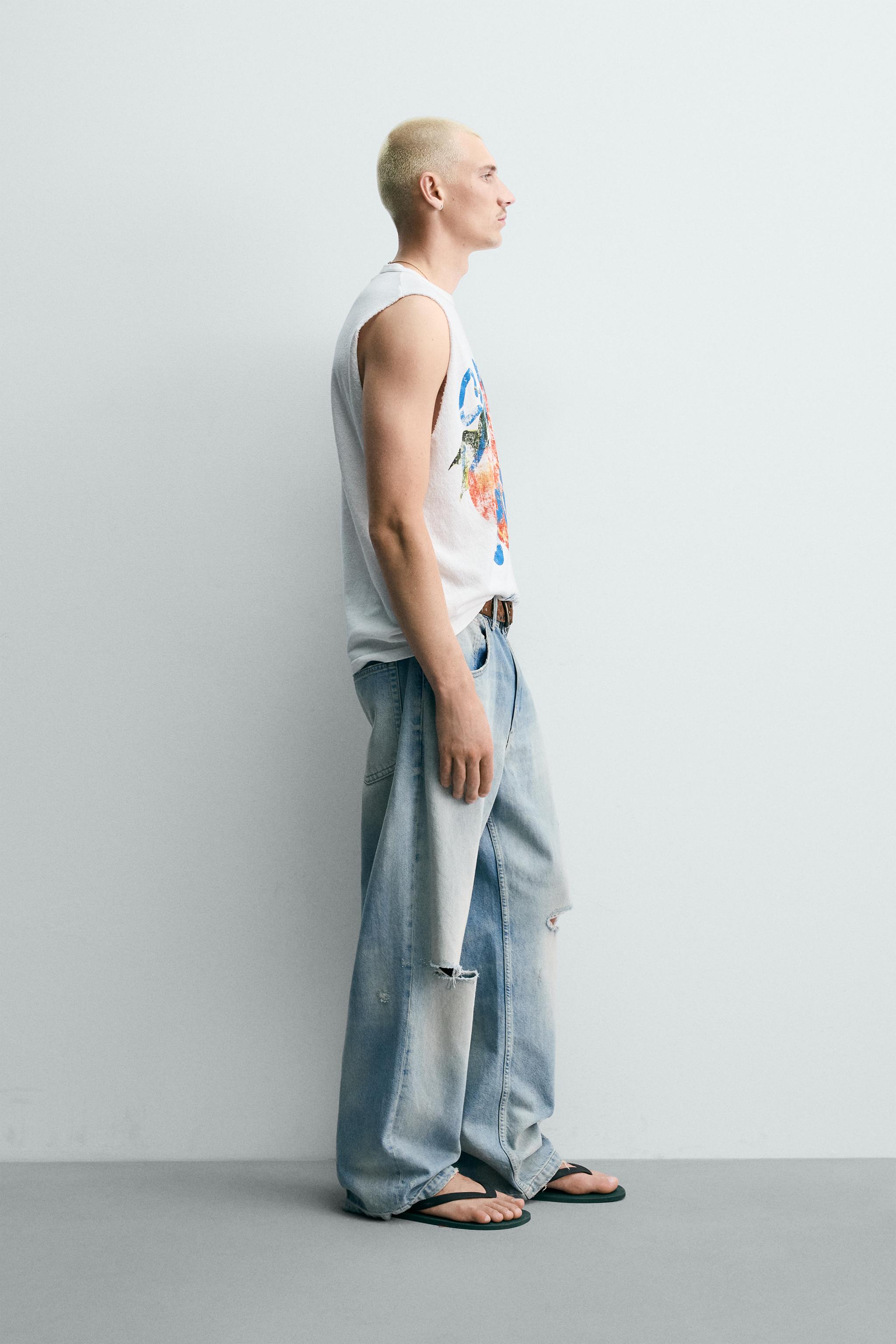 Мужские свитеры Zara WASHED KNIT PRINTED TANK TOP — фото 4