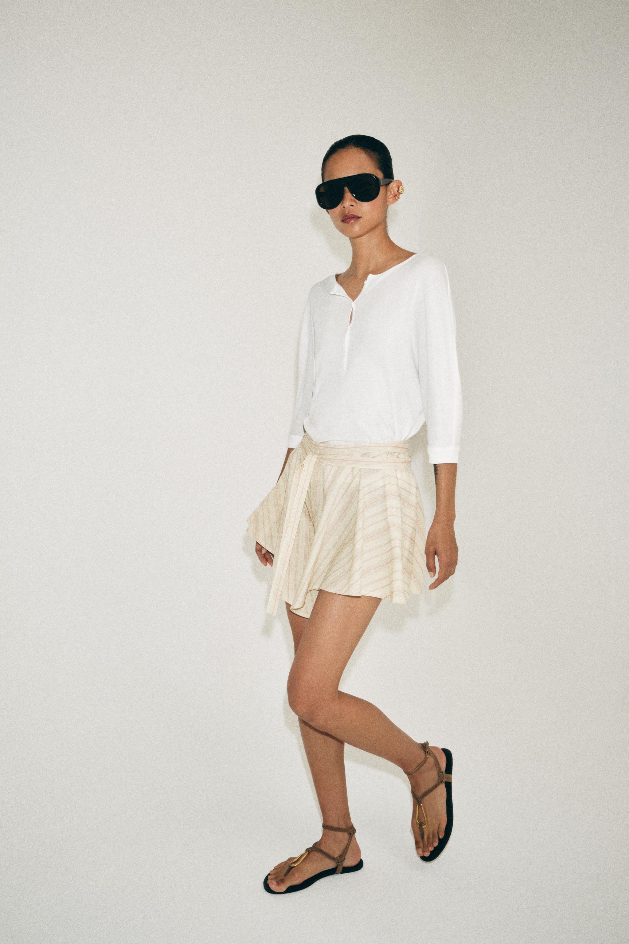 SHORT PLISSÉ À RAYURES ZW COLLECTION