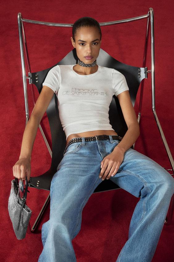 SPARKLY TEXT T-SHIRT LUDOVIC DE SAINT SERNIN x ZARA