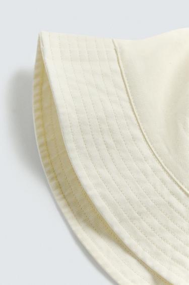 CONTRAST EMBROIDERY BUCKET HAT - Ecru by Zara - Image 6