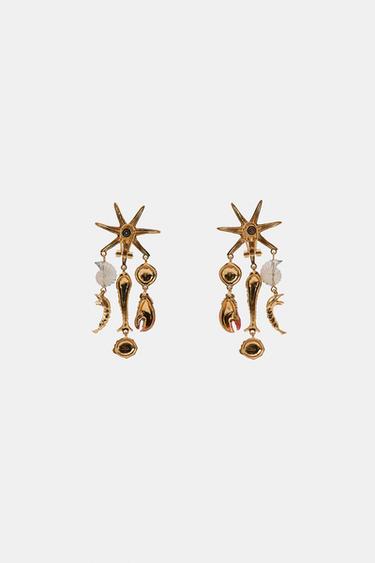STARFISH CHARM EARRINGS - Golden by Zara - Image 2