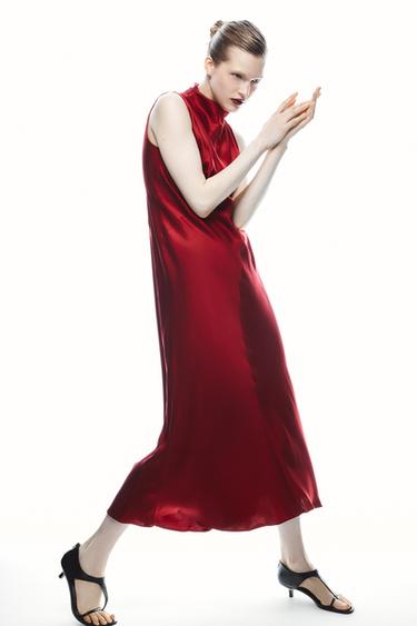 ZW COLLECTION MIDI DRESS - Wine by Zara