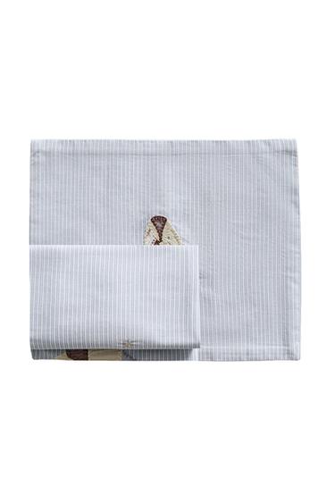 RABBIT COTTON MINI COT SHEET SET - Blue by Zara