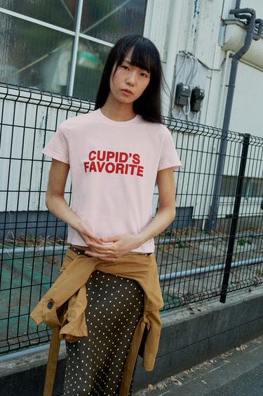 SLOGAN T-SHIRT - Pink by Zara