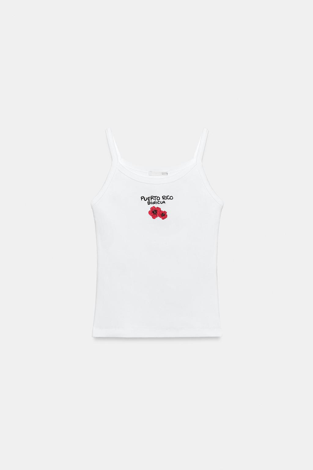 EMBROIDERED STRAP TOP