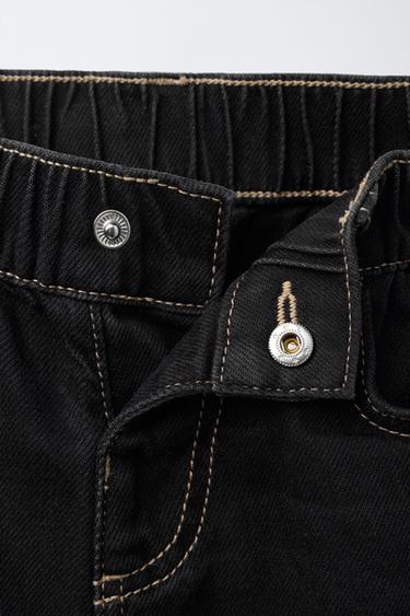 RUFFLE HEM CULOTTES JEANS - Black by Zara