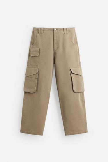 RELAXED FIT CARGO TROUSERS - camel by Zara - Image 0