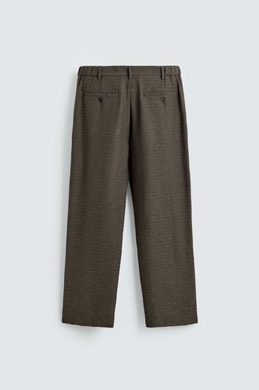 PANTALON FLUIDE PLIS STRUCTURÉ - Marron / Taupe de Zara - Image 7