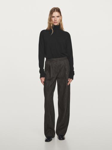 Zara Darted flecked trousers - Black