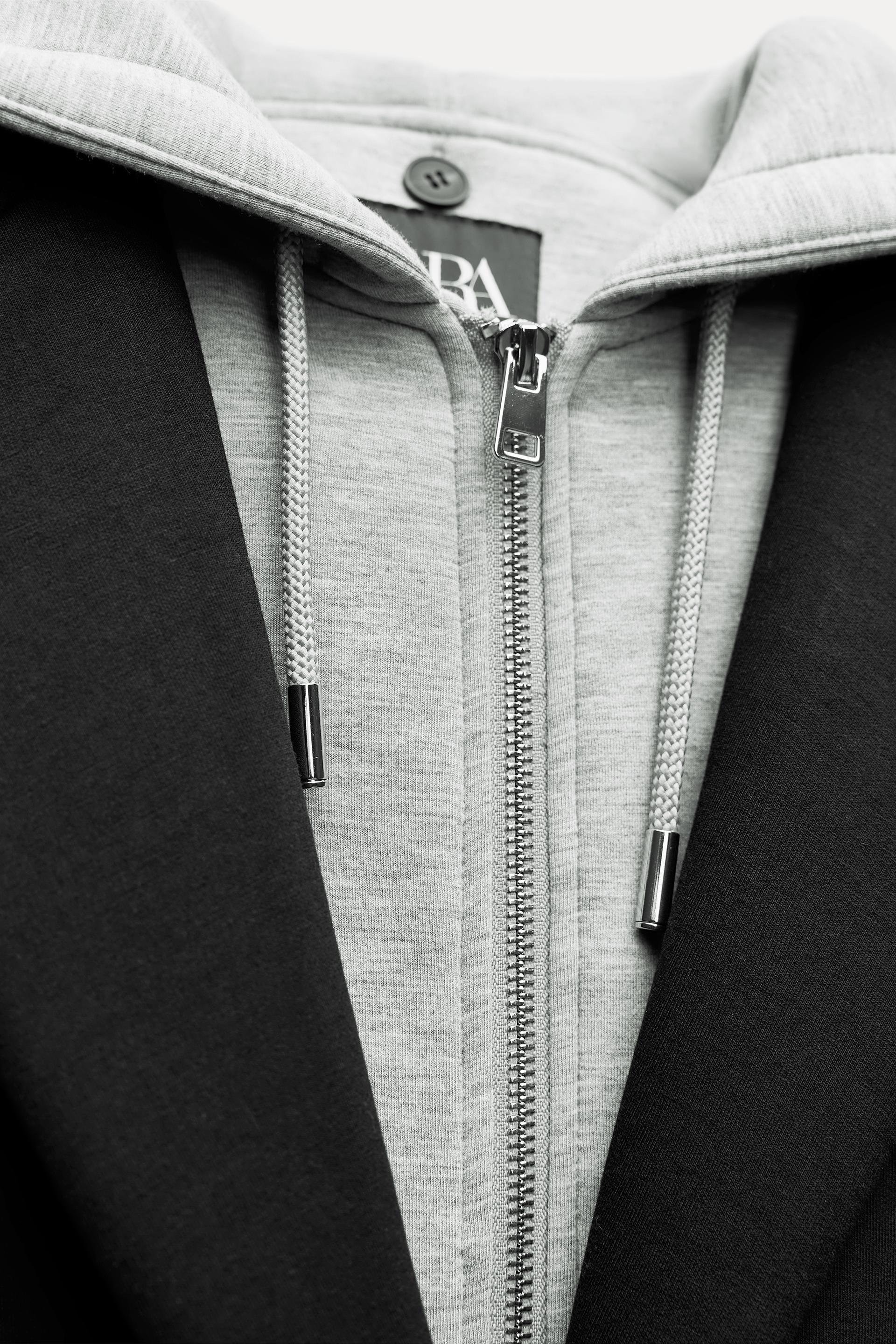 ZARA コントラストフーディ L タグ付き 完売品！ZARA コントラスト