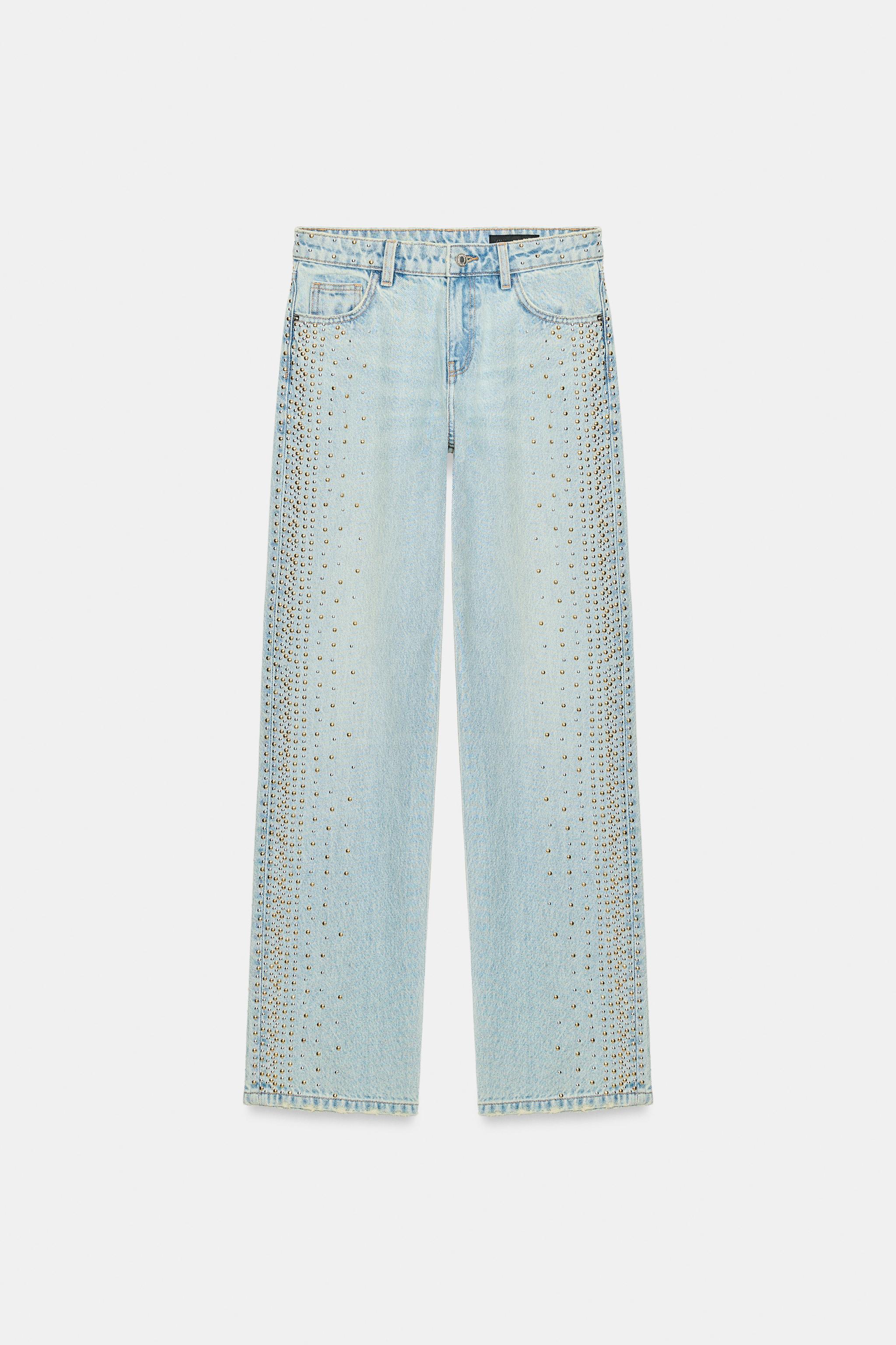 Z1975 MID-RISE STUDDED STRAIGHT JEANS