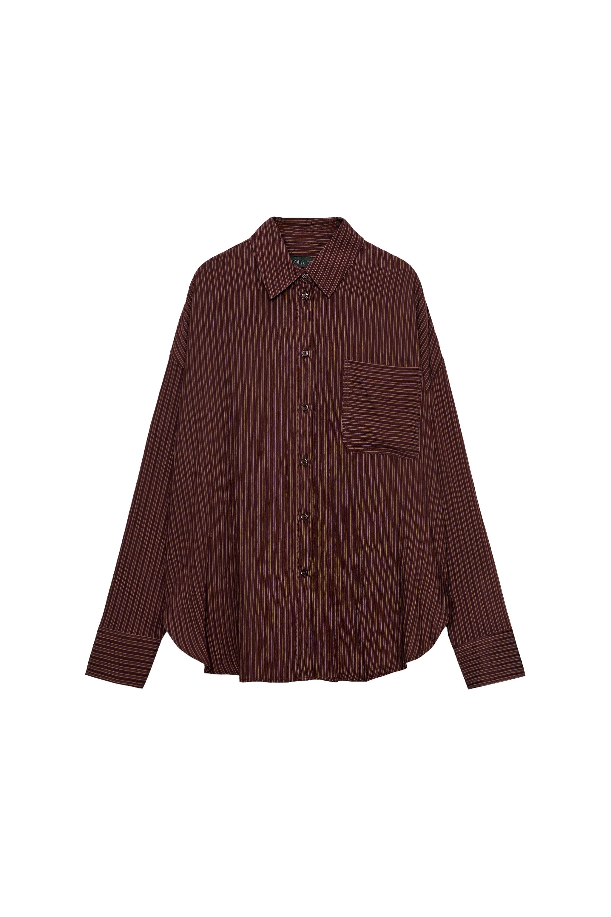 CAMISA OVERSIZE ZW COLLECTION - Grená | ZARA Brasil