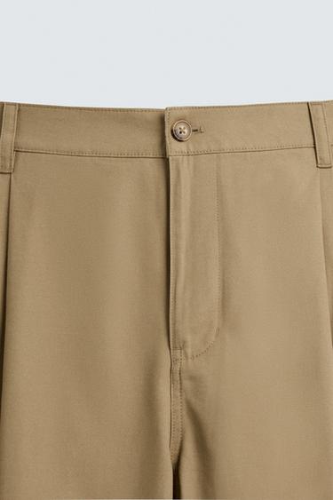 PLEATED WIDE-LEG TROUSERS - camel by Zara - Image 7