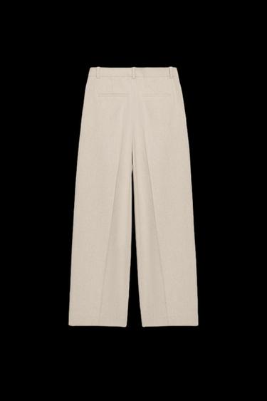 STRAIGHT-LEG DARTED TROUSERS - Light beige by Zara