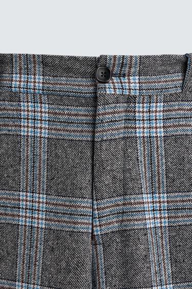 WIDE-LEG CHECK TROUSERS HARRY LAMBERT FOR ZARA X DISNEY - Grey / Blue by Zara - Image 7