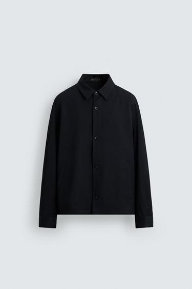 REGULAR FIT OVERSHIRT - Navy blue by Zara - Image 6